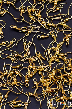Supports pour boucles d'oreilles - long. 16 mm - doré